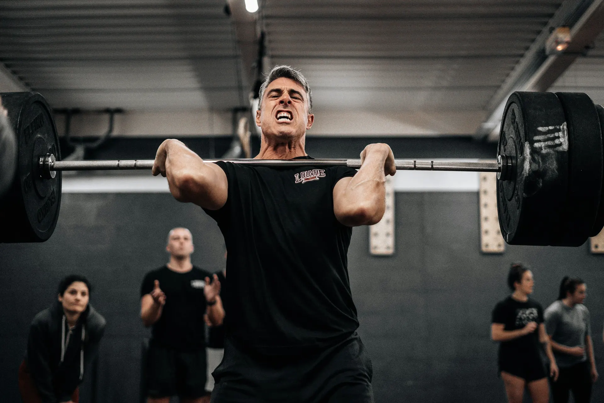 Person aged 50 to 60 doing strength training naturally
