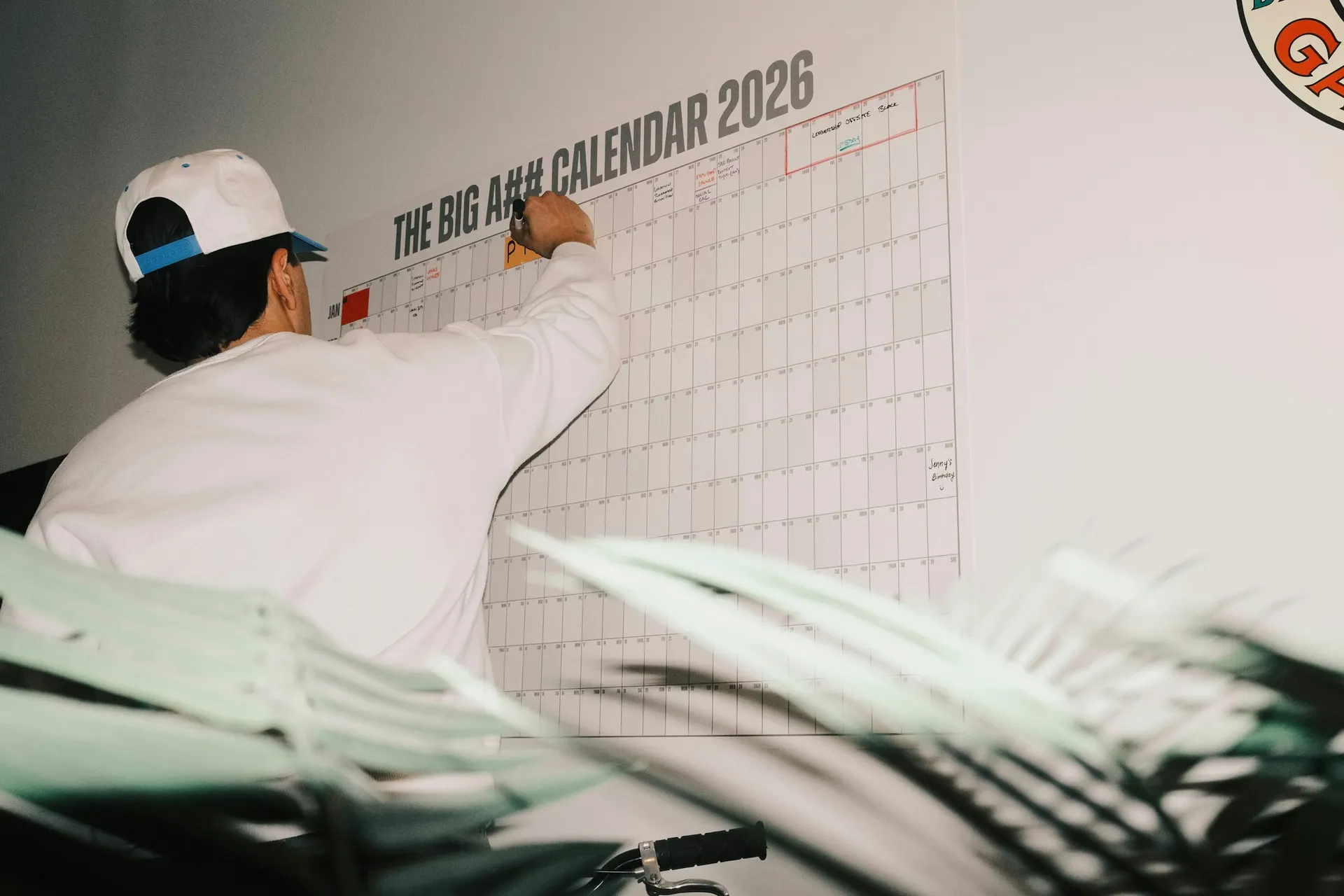 Weekly calendar or planner with days marked